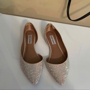 Steve Madden nude rhinestone flats